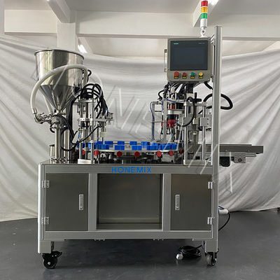 オートマティック 2 頭トナー ローータリー サーボ 液体クリーム 充填 蓋 機