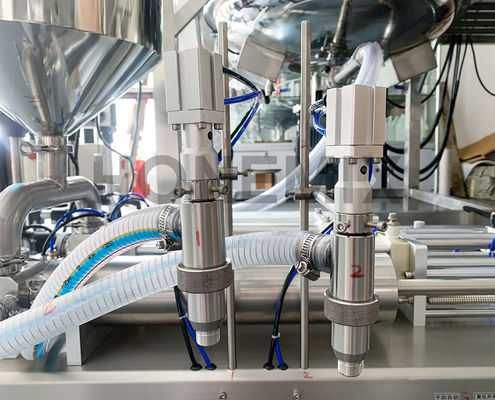 ホリゾンタル 消毒剤 ゲル 洗剤 充填機 2つのノズル 半自動充填機